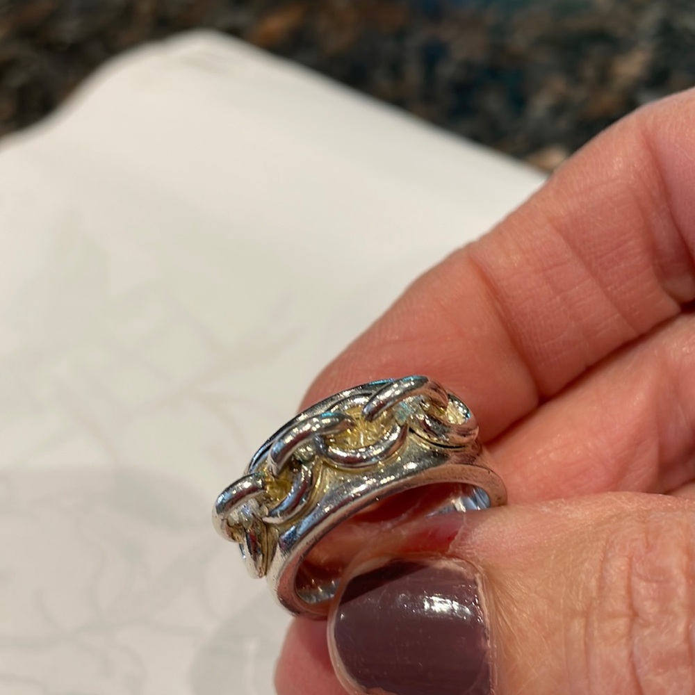 Birks Ring Sterling Silver Rocker Chic Size 7